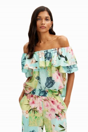 Desigual Floral Ruffled Košulje Assorted | kp7fgCxA