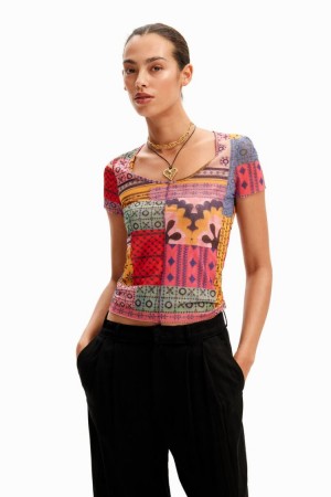 Desigual Geometric Patchwork Majice Assorted | R9Vdl0Ue