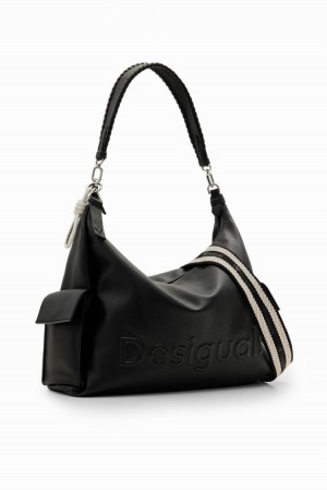 Desigual L Logo Torba preko Ramena Crne | q1eS6hls