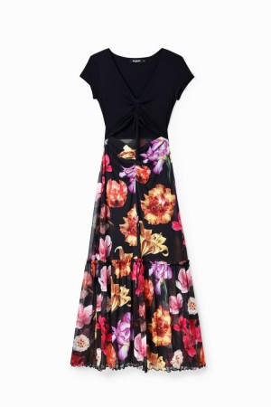 Desigual M. Christian Lacroix Combination Floral Long Haljina Assorted | YQRybtqh