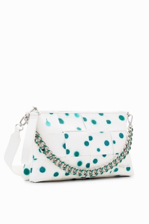 Desigual M Woven Droplets Crossbody Torba Bijele | n4b8K5Ve