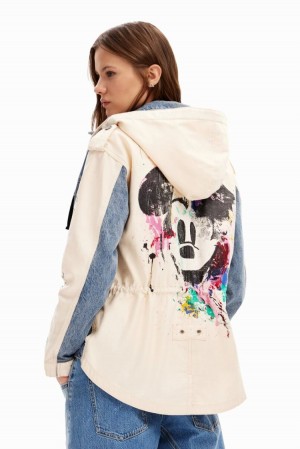 Desigual Mickey Mouse Parka Jakne Plave | Q9UtYiHG