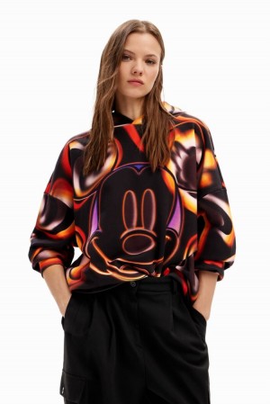 Desigual Oversize Mickey Mouse Džemperi Crne | Odrctl5o