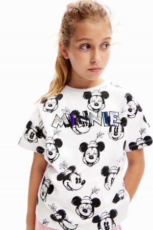 Desigual Reversible Sequinned Minnie Mouse Majice Bijele | SGVMTYyq