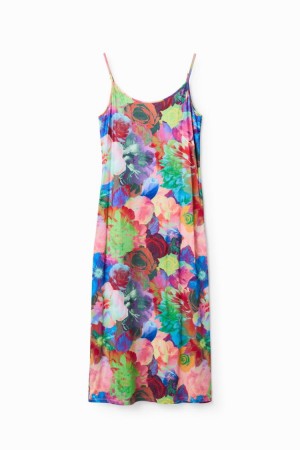 Desigual Slim Floral Lingerie Haljina Assorted | HtuOVeqM