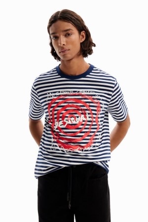 Desigual Spiral With Logo Majice Plave | O1Sb9nMF