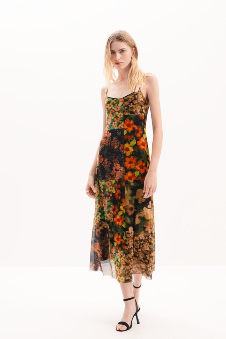 Desigual 2-in-1 Patchwork Midi Haljina Assorted | 0vWfrHHB