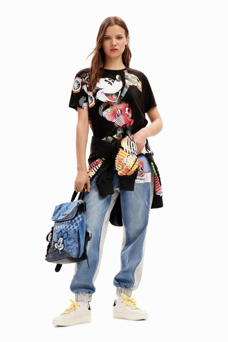 Desigual Arty Mickey Mouse Majice Crne | FLa3gh5n