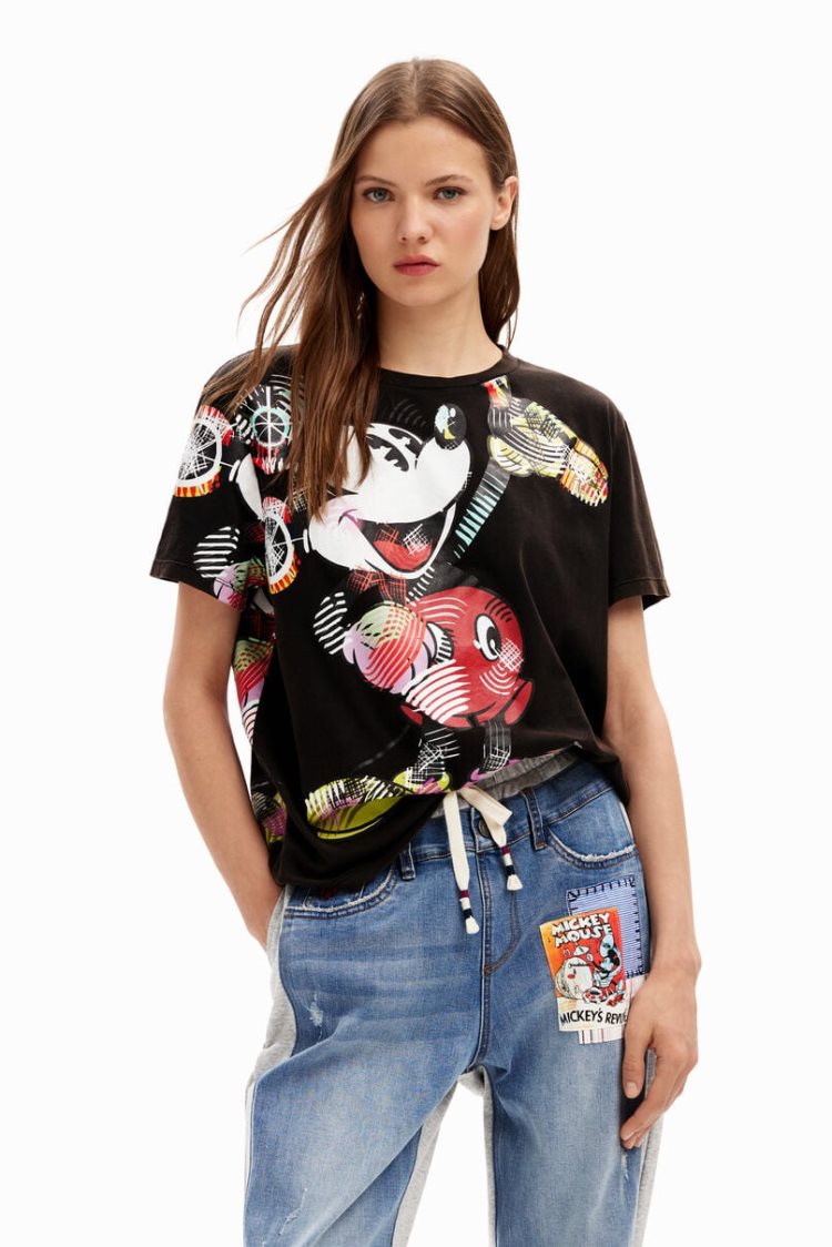 Desigual Arty Mickey Mouse Majice Crne | FLa3gh5n