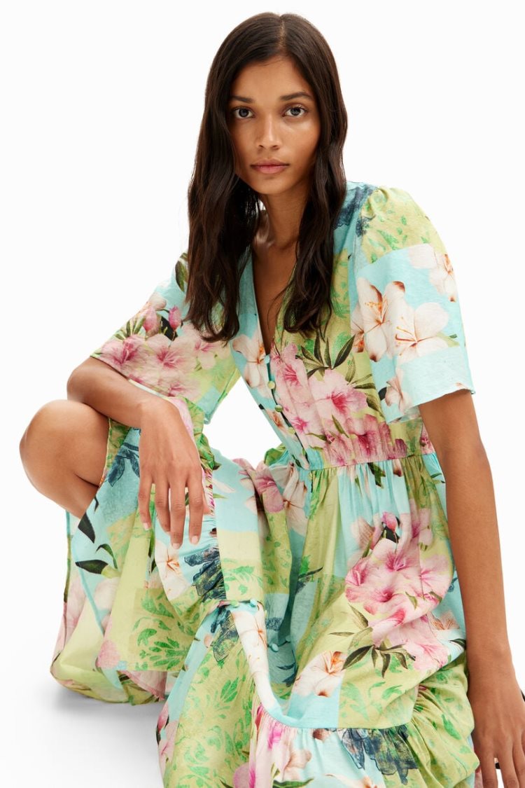 Desigual Cherry Blossom Midi Haljina Assorted | pLlRYDAt