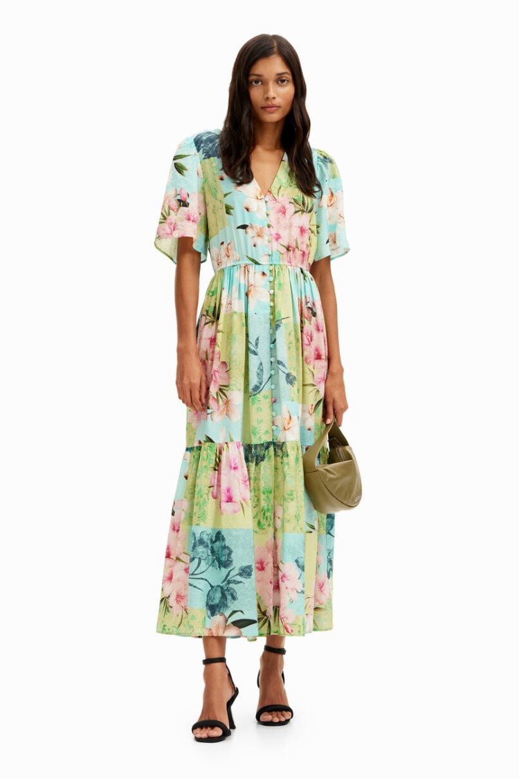 Desigual Cherry Blossom Midi Haljina Assorted | pLlRYDAt