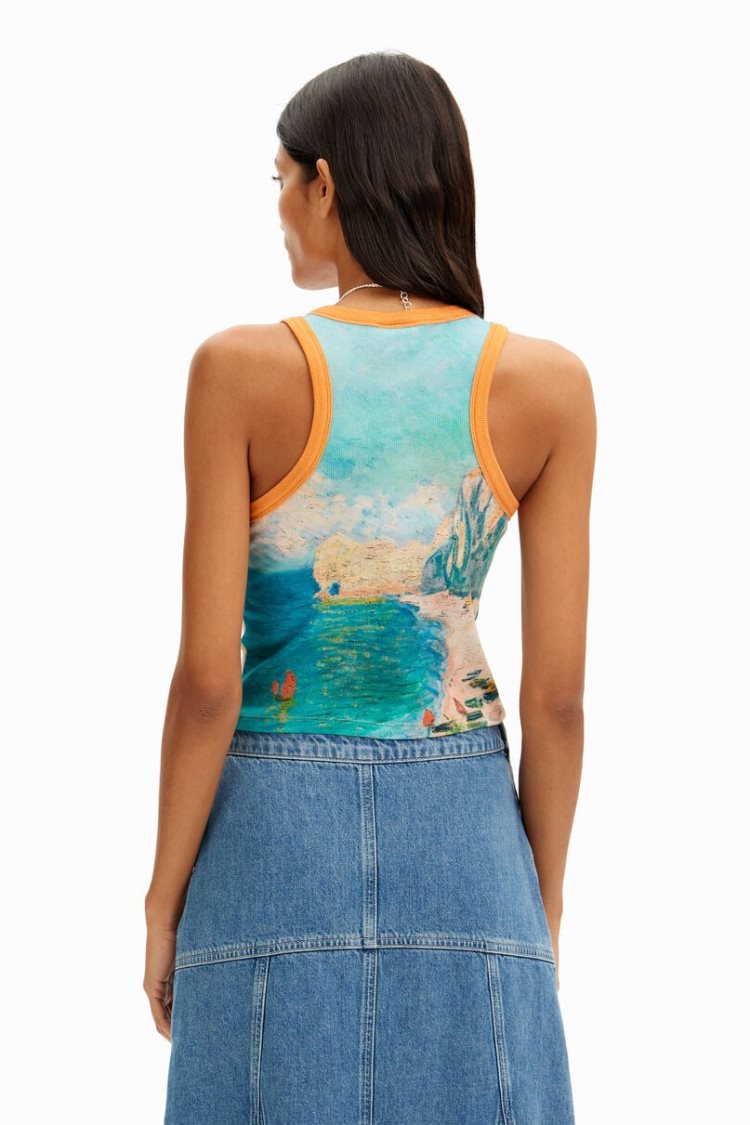 Desigual Claude Monet Tank Top Majice Narančaste | QioLn2ko