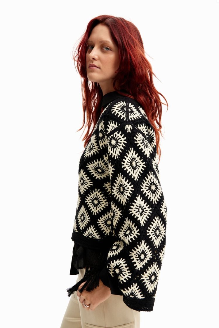 Desigual Crochet Jumper With Geometric Patterns Džemperi Assorted | DDc9lnG1