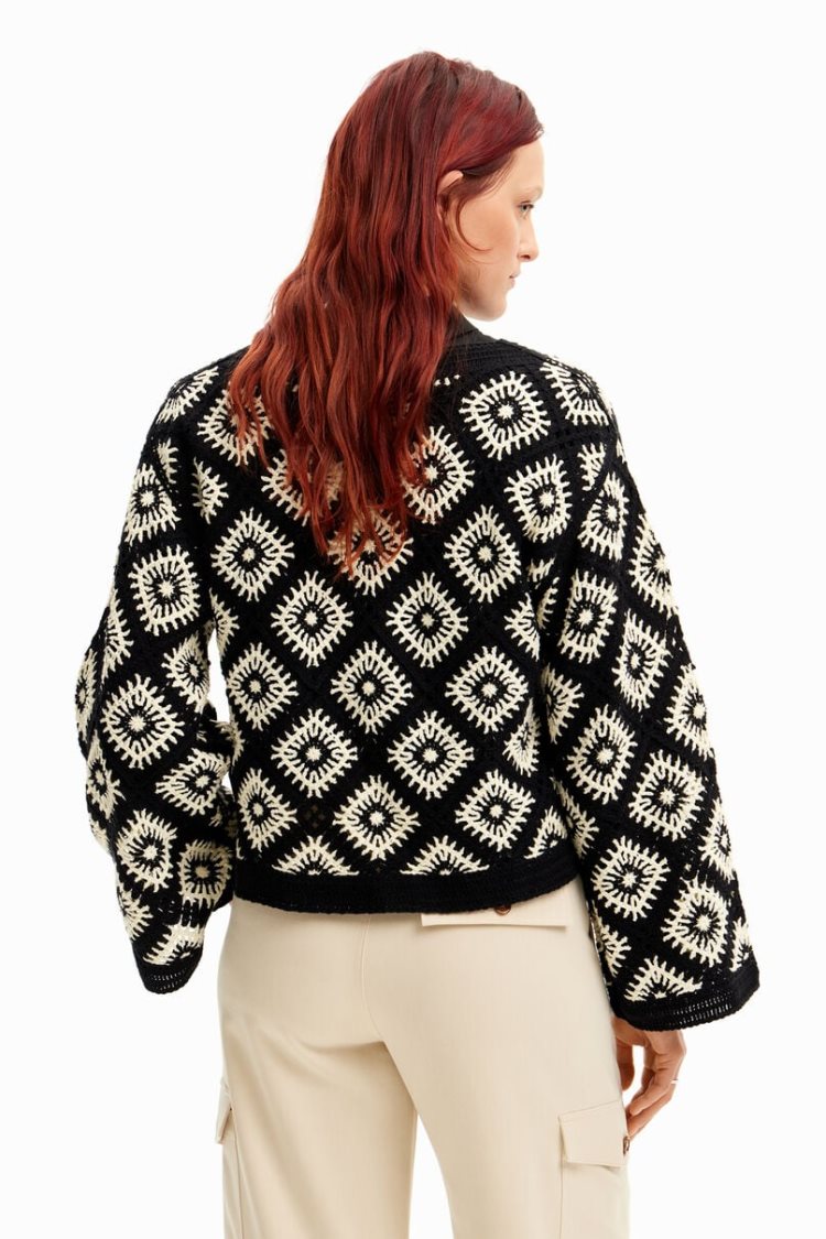 Desigual Crochet Jumper With Geometric Patterns Džemperi Assorted | DDc9lnG1