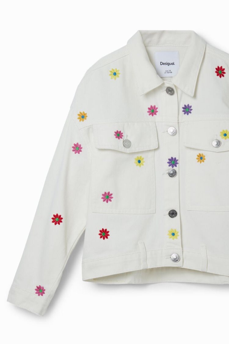 Desigual Daisy Denim Trucker Jakne Bijele | WdnwZOvl