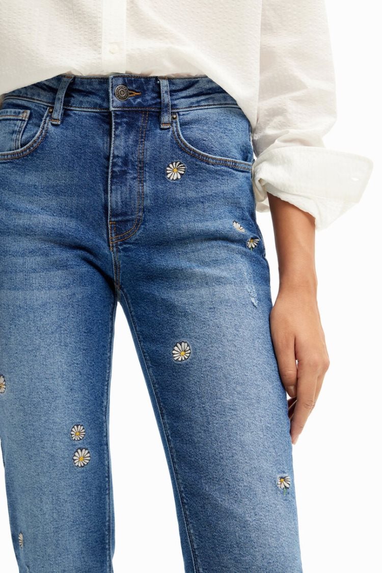 Desigual Daisy Flare Jeans Hlače Plave | nGbA23cg