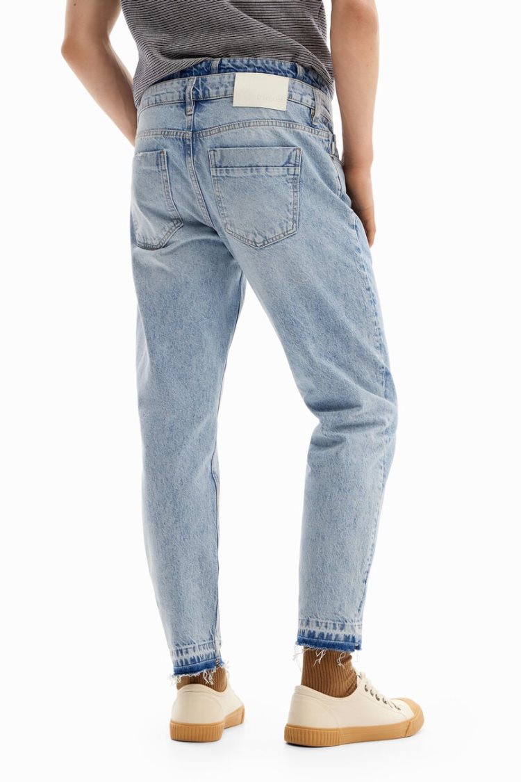 Desigual Double-waist Carrot Jeans Hlače Crne | zeG3yFEp