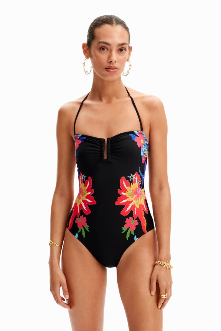 Desigual Jungle Bandeau Kupaći Kostimi Crne | xfTP0zxY