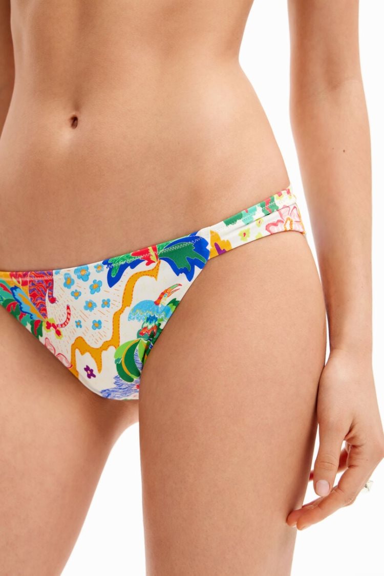 Desigual Jungle Design Bikini Bottoms Kupaći Kostimi Bijele | 71Fh8NqZ