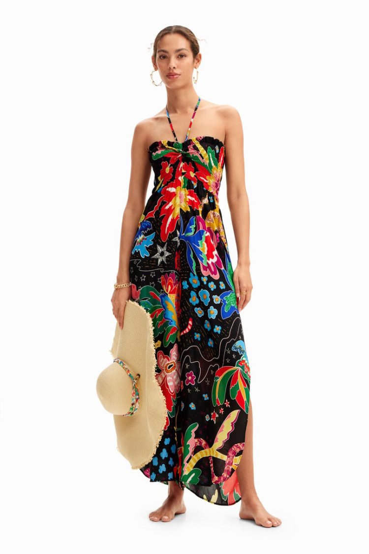 Desigual Jungle Design Halter Neck Jumpsuit Kupaći Kostimi Crne | uEEjSTlV