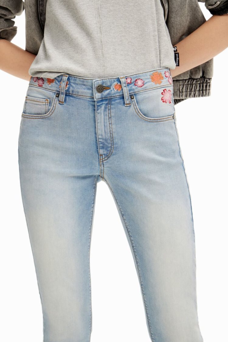 Desigual Long Denim Hlače Plave | ZJSLq4zT