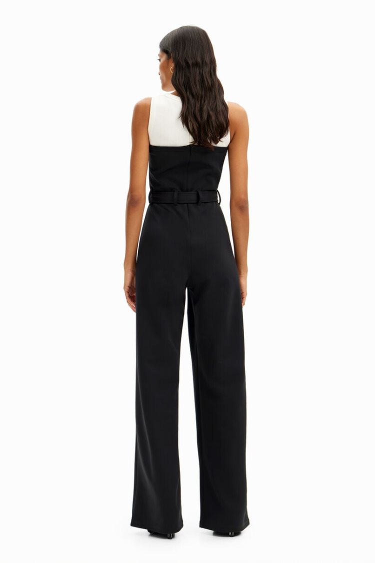 Desigual Long Pants Jumpsuit With Suspenders Hlače Crne | TDmGCL1q