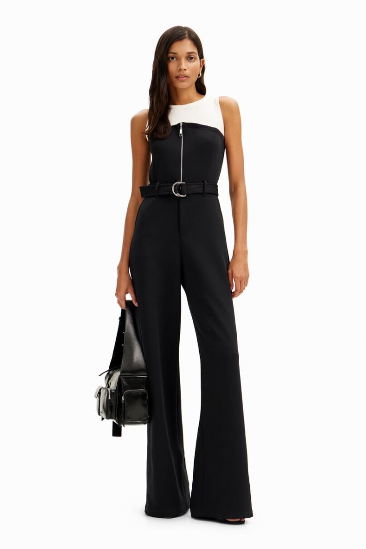 Desigual Long Pants Jumpsuit With Suspenders Hlače Crne | TDmGCL1q