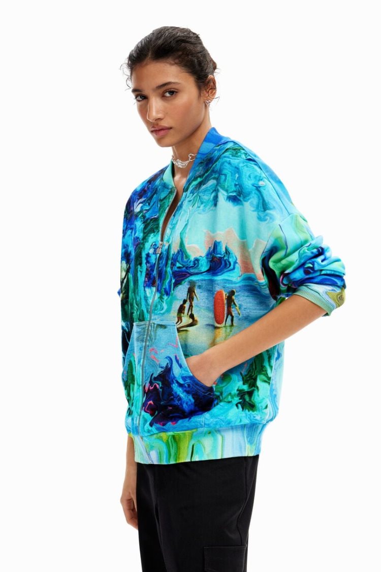 Desigual M. Christian Lacroix Arty Dukserice Plave | Fj9lzlqx