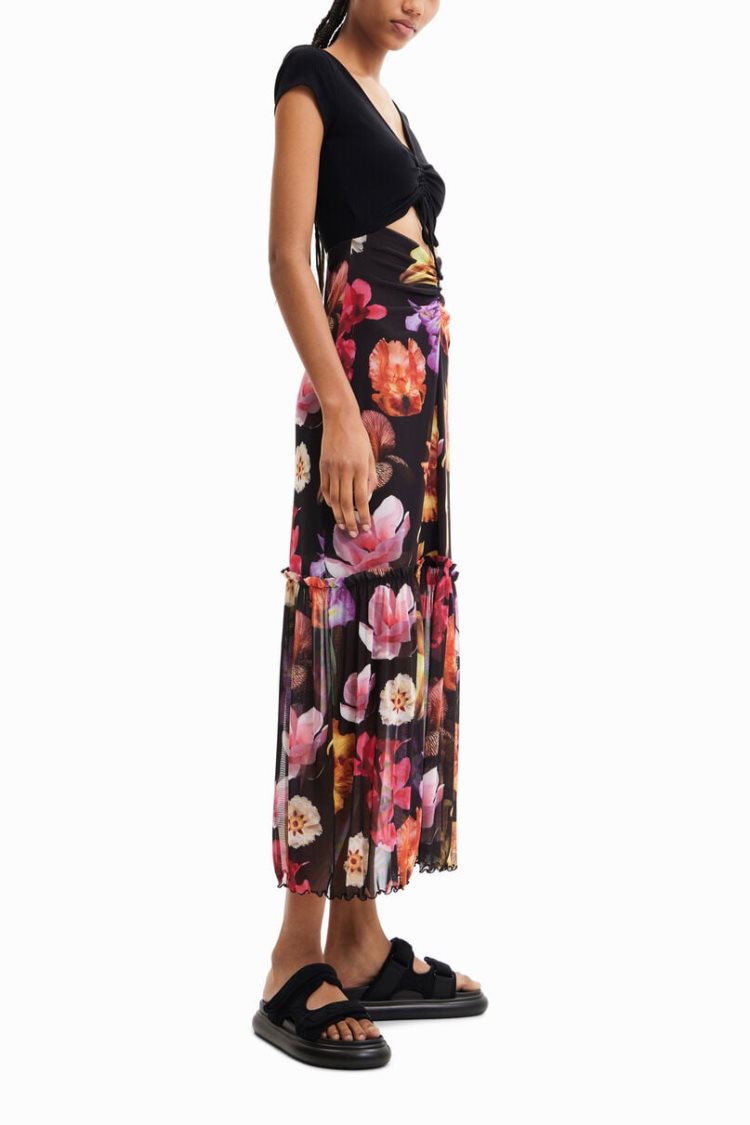 Desigual M. Christian Lacroix Combination Floral Long Haljina Assorted | YQRybtqh