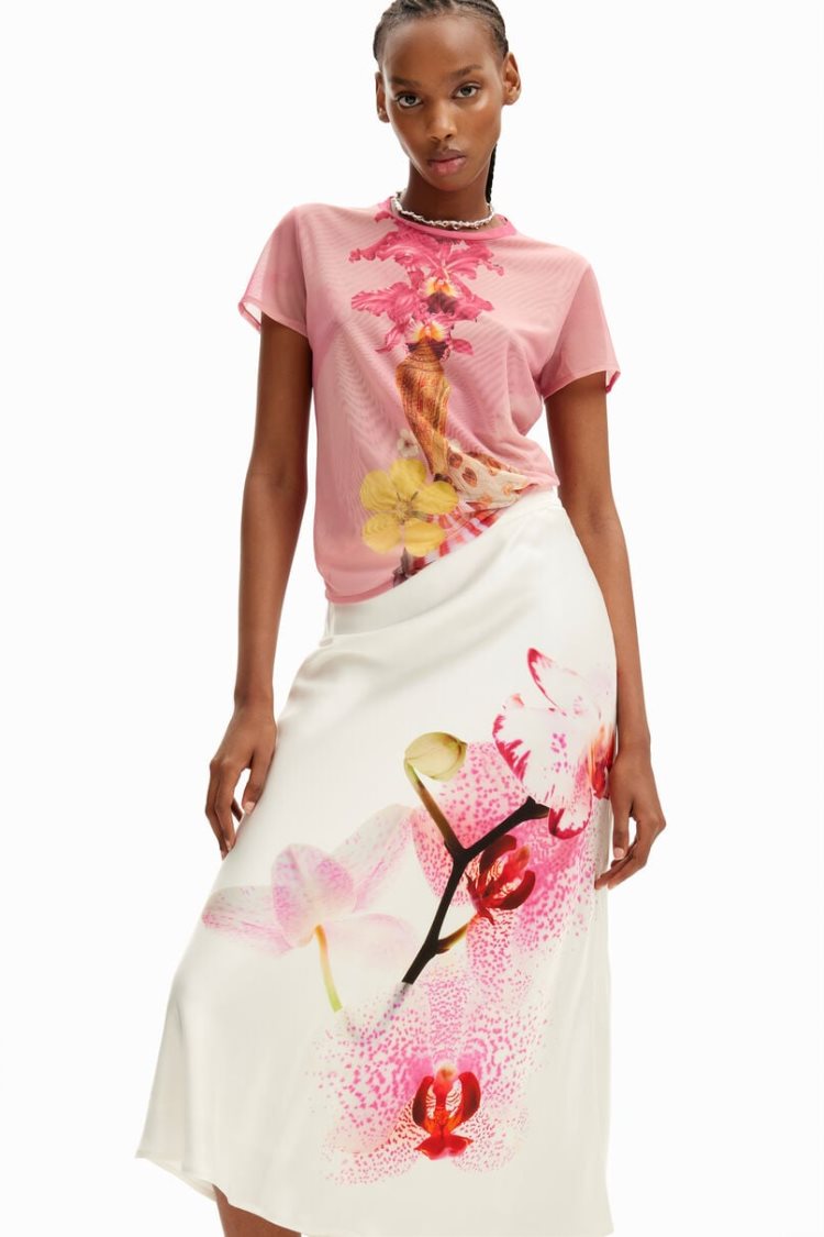 Desigual M. Christian Lacroix Orchid Skirts Bijele | HrL4yyur