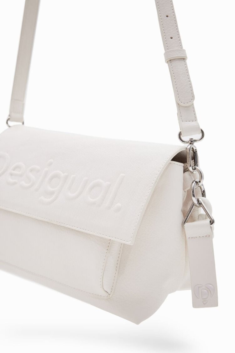 Desigual M Logo Crossbody Torba Bijele | PLV8JmDr