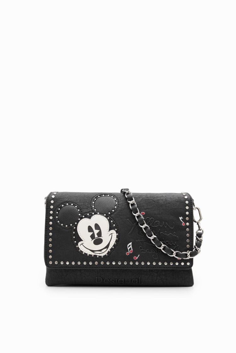 Desigual M Mickey Mouse Studs Crossbody Torba Crne | DrugOKot