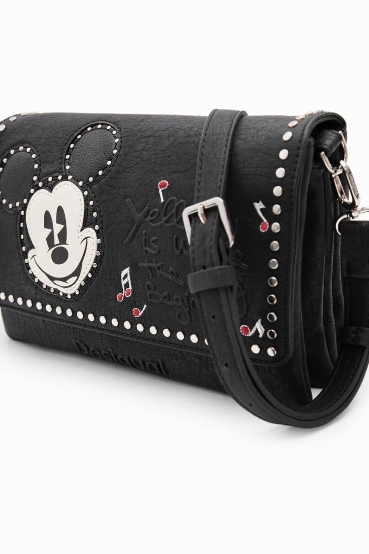 Desigual M Mickey Mouse Studs Crossbody Torba Crne | DrugOKot