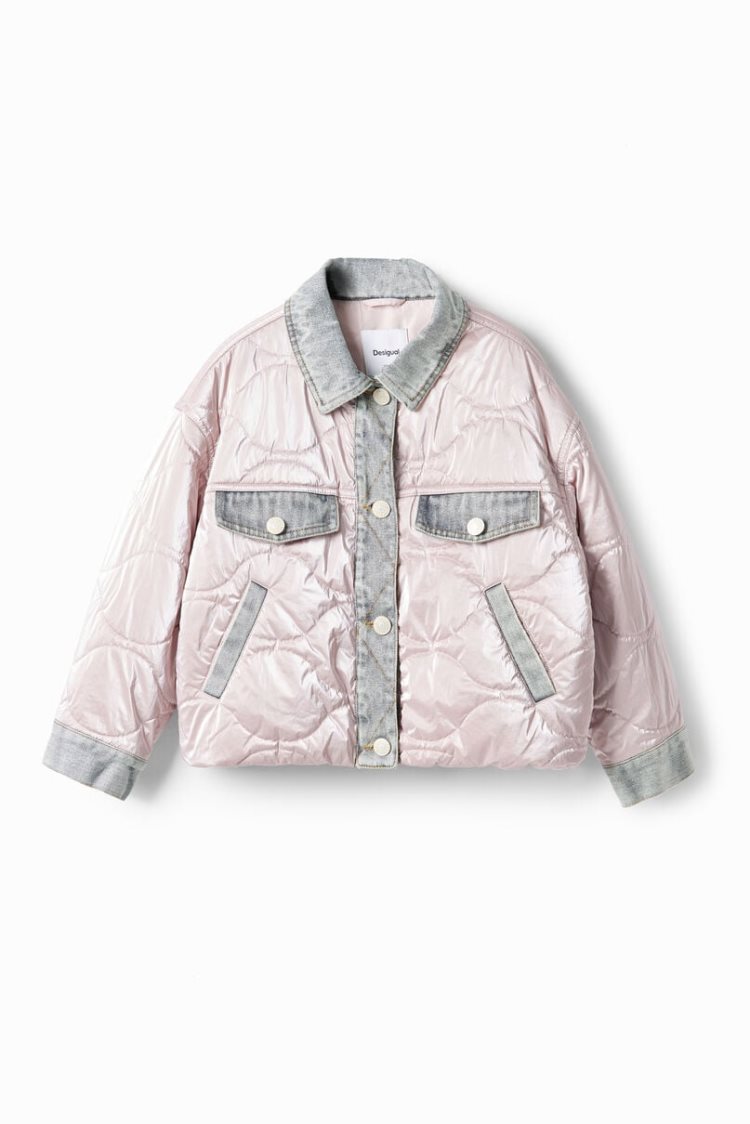 Desigual Metallic Bomber Jakne Roze | sIBSgARn