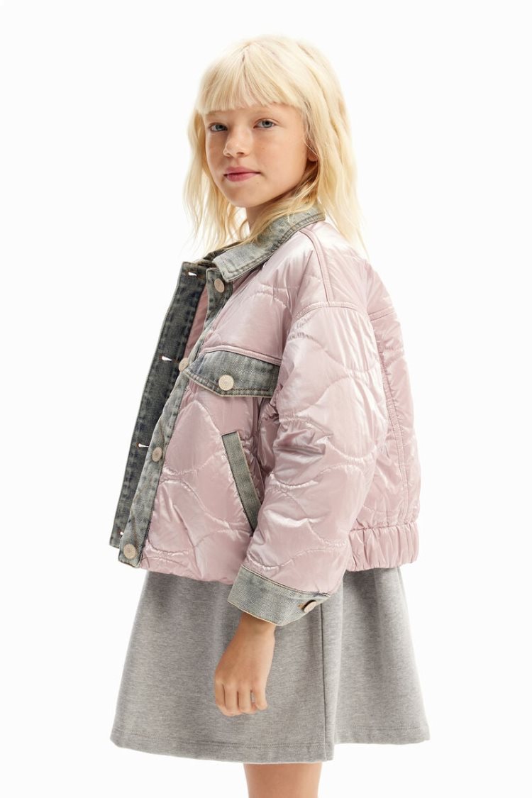 Desigual Metallic Bomber Jakne Roze | sIBSgARn