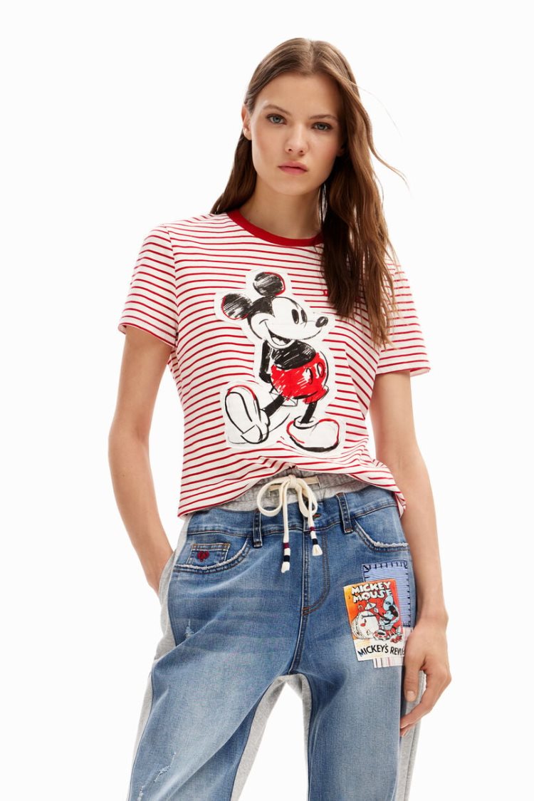 Desigual Mickey Mouse Hlače Plave | E5WSxVUY