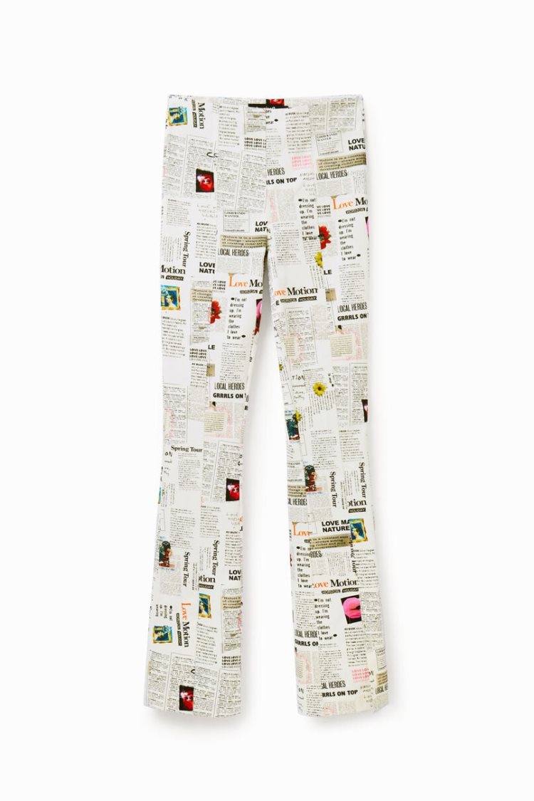 Desigual Newspaper Slit Hlače Assorted | bh0k4eVl