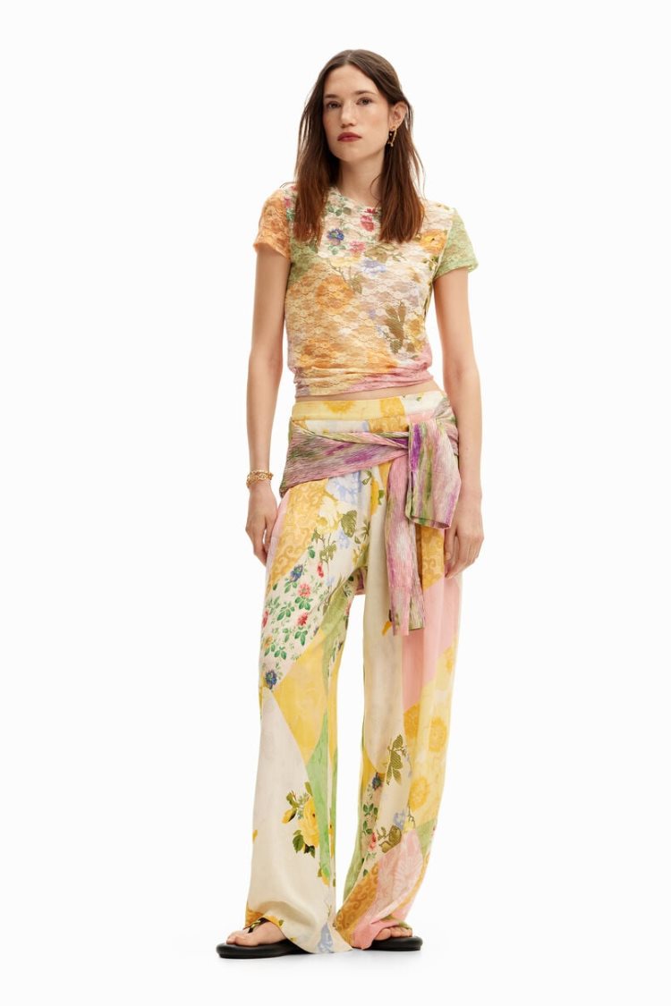 Desigual OpenworkWith Floral Design Majice Assorted | SnebC7N3