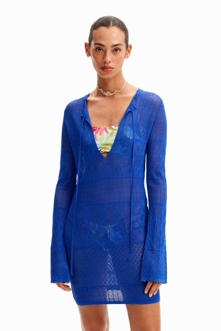 Desigual Openwork Tunic Kupaći Kostimi Plave | 5j1EVlXn