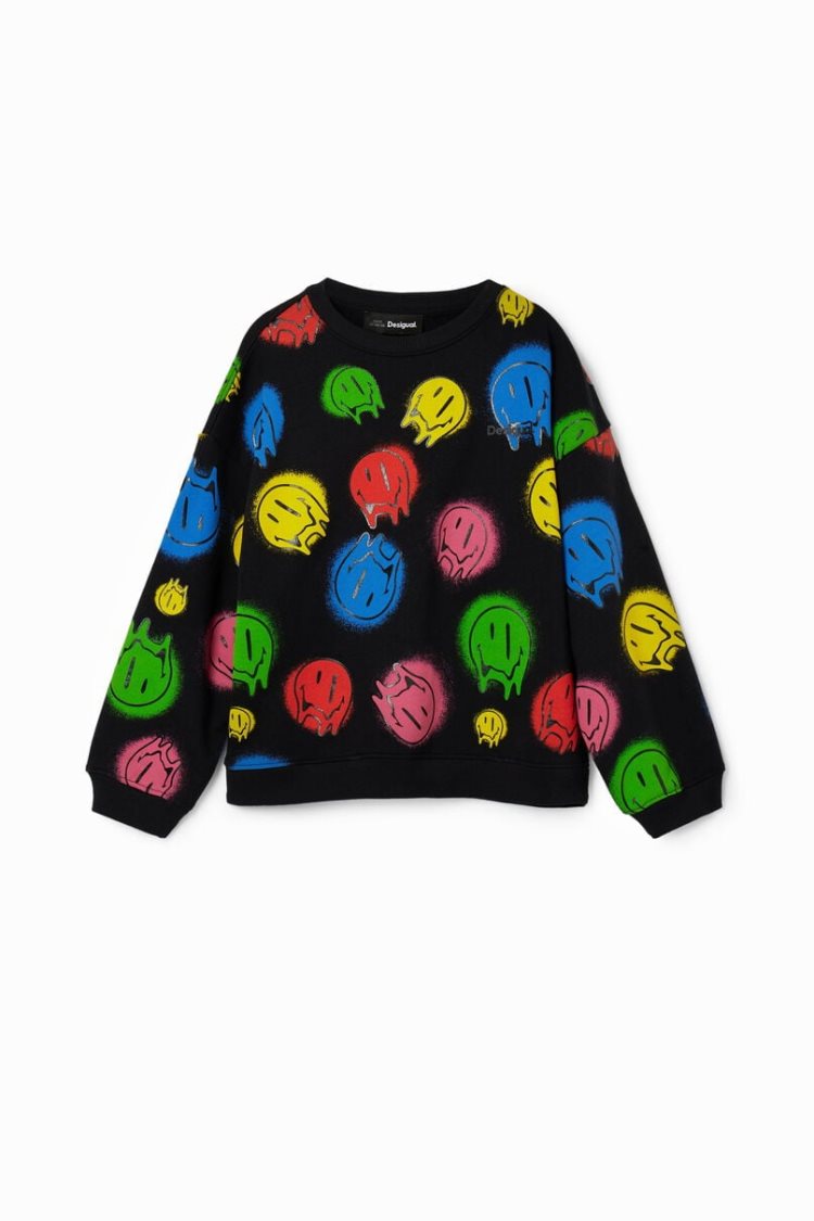 Desigual Oversize Smiley Originals Dukserice Assorted | uIhAyN8M