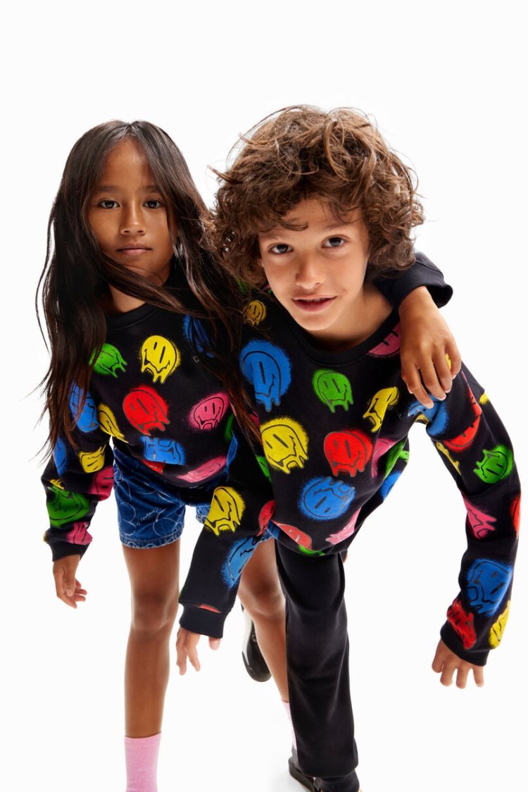 Desigual Oversize Smiley Originals Dukserice Assorted | uIhAyN8M