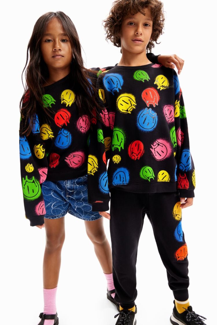 Desigual Oversize Smiley Originals Dukserice Assorted | uIhAyN8M