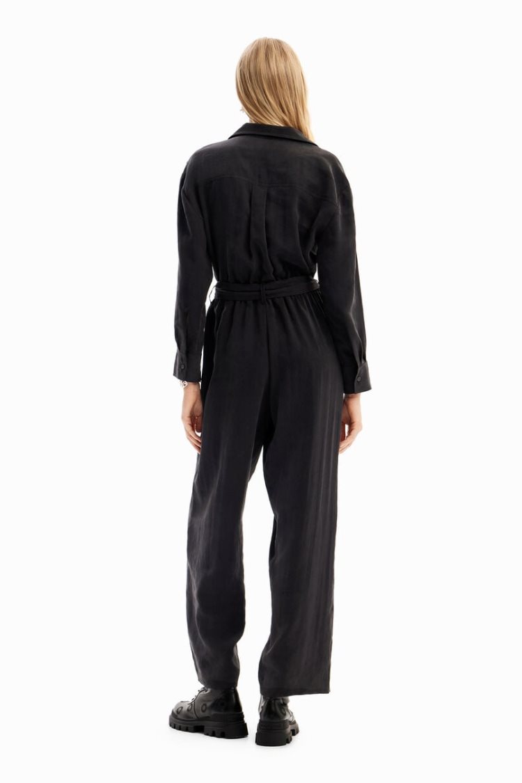 Desigual Plain Boilersuit Hlače Crne | 29bcfKPu