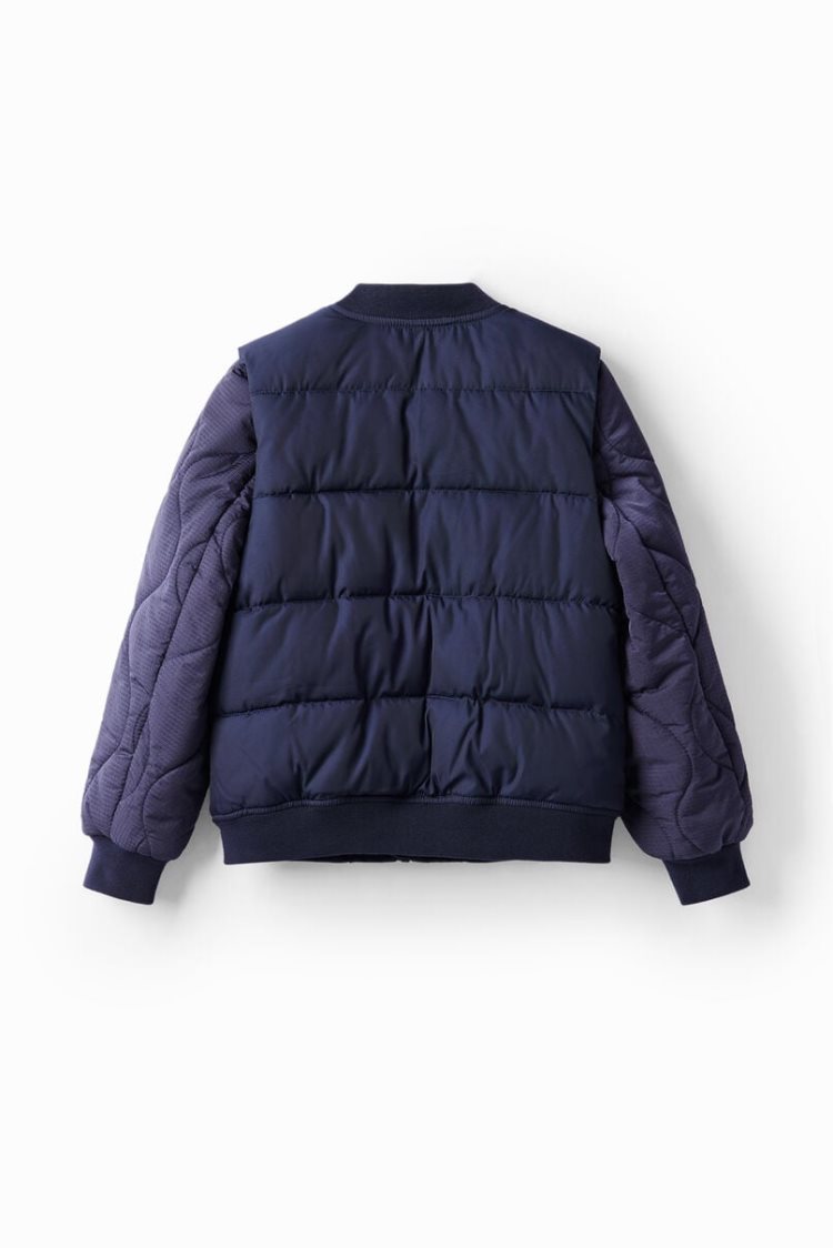 Desigual Quilted Bomber Jakne Plave | Bs63omAi