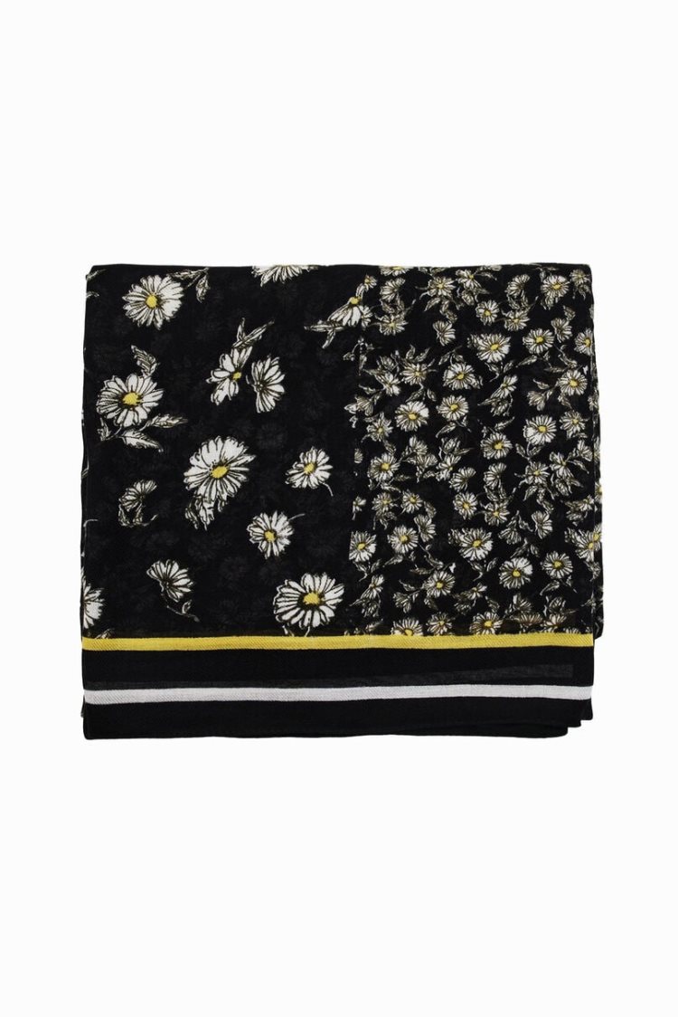 Desigual Rectangular Patchwork Daisy Funari Crne | nIn792S1