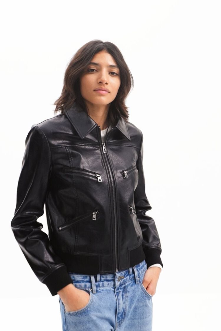 Desigual Retro Biker Jakne Crne | BsZLSM5o