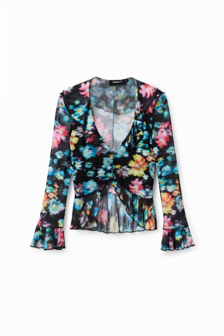 Desigual Ruffled Floral Majice Assorted | qFmEo8Dv