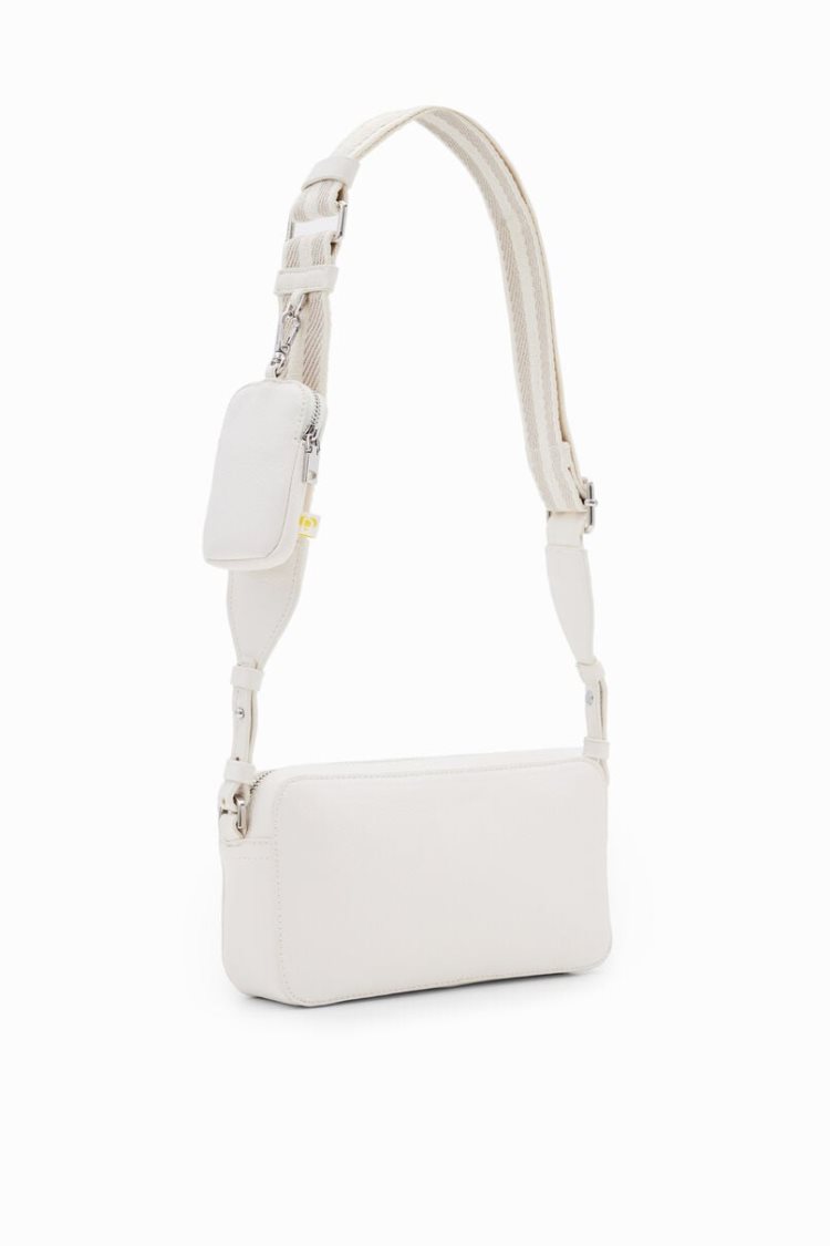 Desigual S Logo Crossbody Torba Bijele | 7NV6aih4