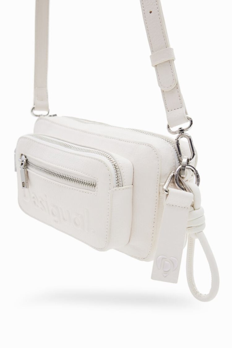 Desigual S Logo Crossbody Torba Bijele | 7NV6aih4