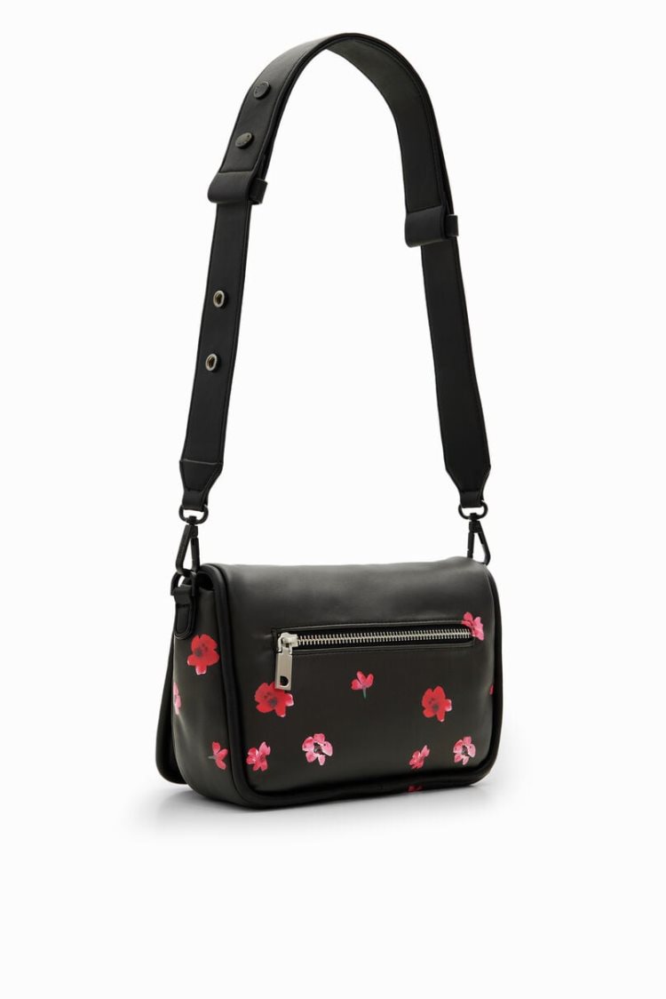 Desigual S Padded Floral Crossbody Torba Crne | 9do2RULj